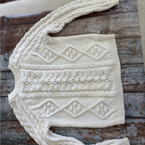 Anthropologie brand Knitted and knitted Elegant White Cable Knit Sweater - Picture 4 of 7